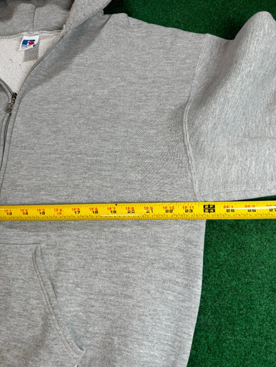 90s grey Russell Athletics brand hoodie sweatshir… - image 4