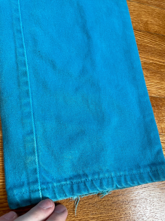 unique blue 70s/80s Wrangler brand jeans denim pa… - image 3