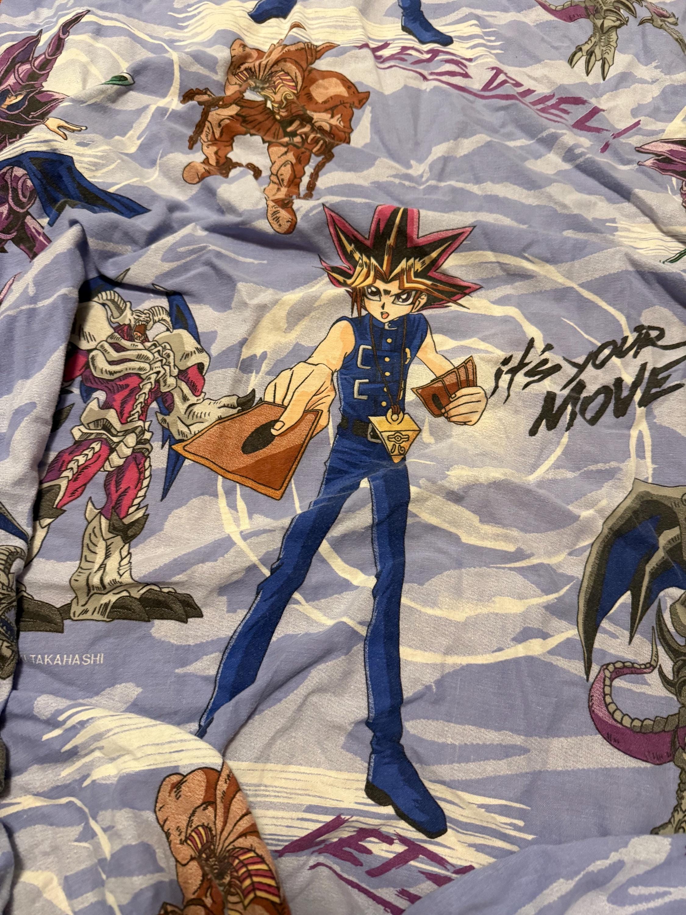 遊戯王 Yu-Gi-Oh! sheets vintage cloth ANIME 1996 90s Yugioh Fitted Sheets Rare Vintage Bedding Fabric Anime Yu