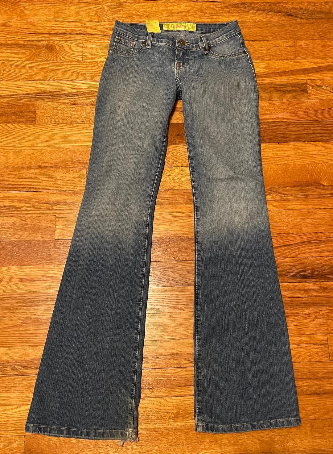 VTG 90s 00s Y2K GLITTER Flare Low Rise Jeans Size 3/4 27