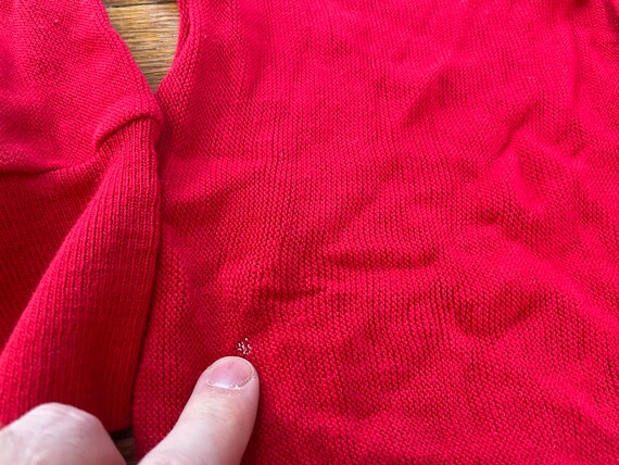 80s Izod vintage red button up cardigan sweater K… - image 3