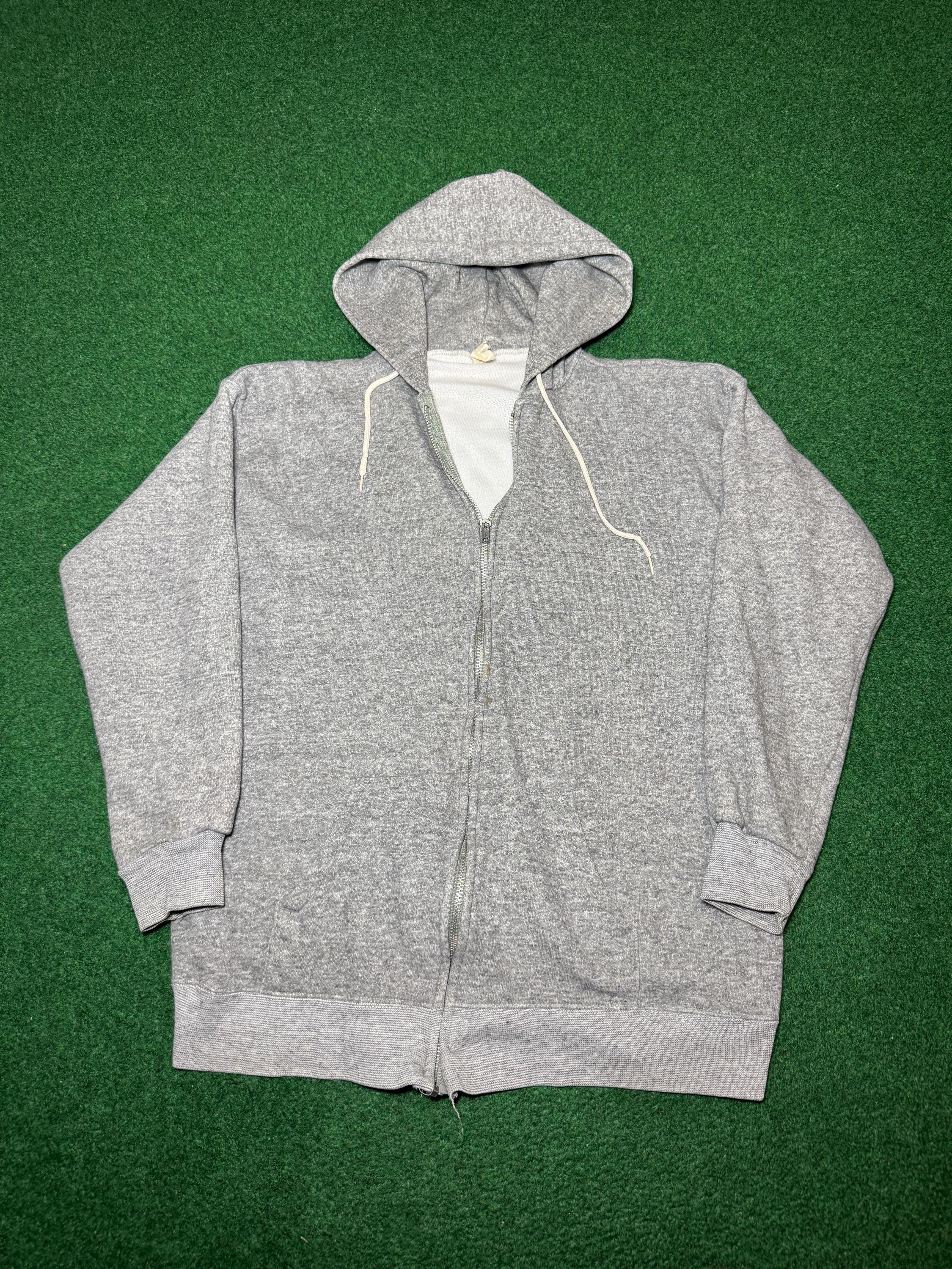 トップス Thermal Combination Sweat Zip Hoodie L Vintage 1970s Orange Thermal Zip up Hoodie / 70s Hoodie / True