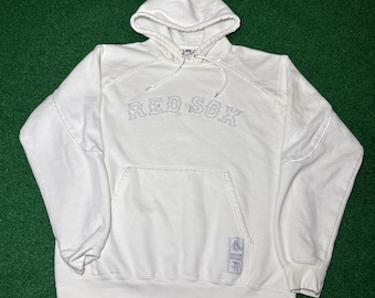 Vintage Boston Red Sox hoodie uit de jaren 90, Lee Sport sweatshirt, wit, baseballprint (maat L)