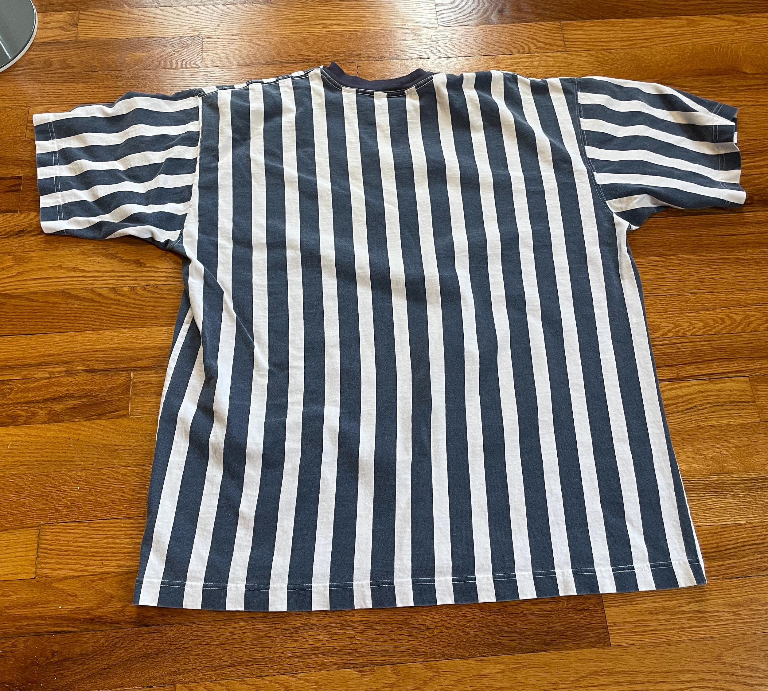 90s Vertical Striped Embroidered Jeanswear T-shirt Rare 90s Vertical Striped Embroidered Jeanswear T-shirt Rare