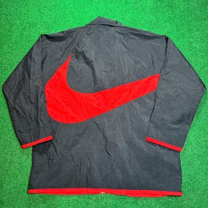 INSANE Huge Swoosh Nike zip up windbreaker jacket vintage rare youth large adult small