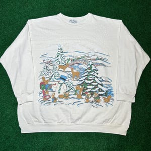 80s/90s Frosty the Snowman Christmas sweater sweatshirt crewneck medium winter wonderland cute