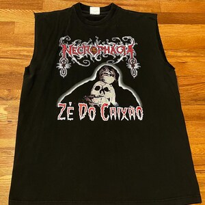 Camiseta vintage da turnê &quot;Ze Do Caixao&quot; da Necrophagia (tamanho XL)