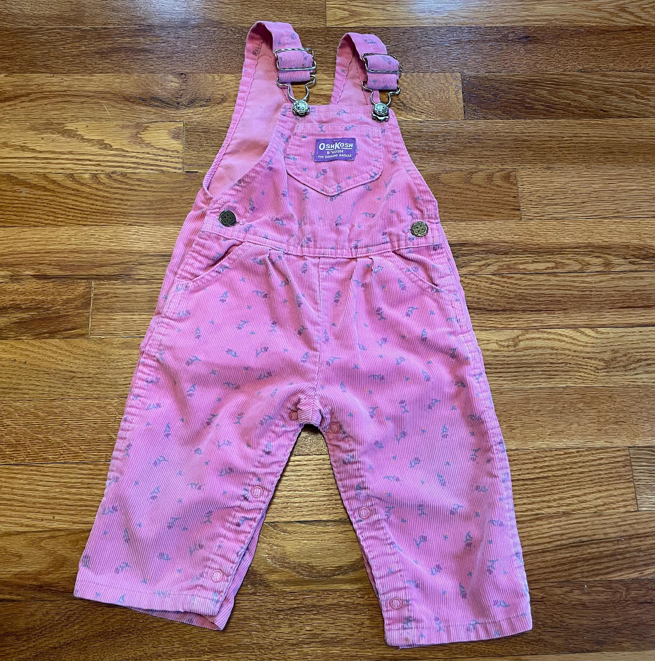 Incredible 90s Oshkosh B'gosh Pink Floral Overalls Romper