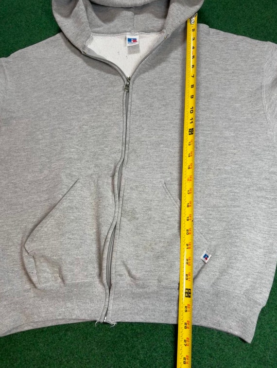 90s grey Russell Athletics brand hoodie sweatshir… - image 6