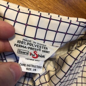 70s Sears Perma Prest vintage button up striped collar shirt original antique vtg rare fashion handsome suave checkered mall designer tee image 4