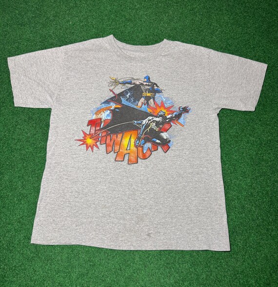 90s Batman Thwack vintage T-shirt rare comic book animated series small y2k Thor