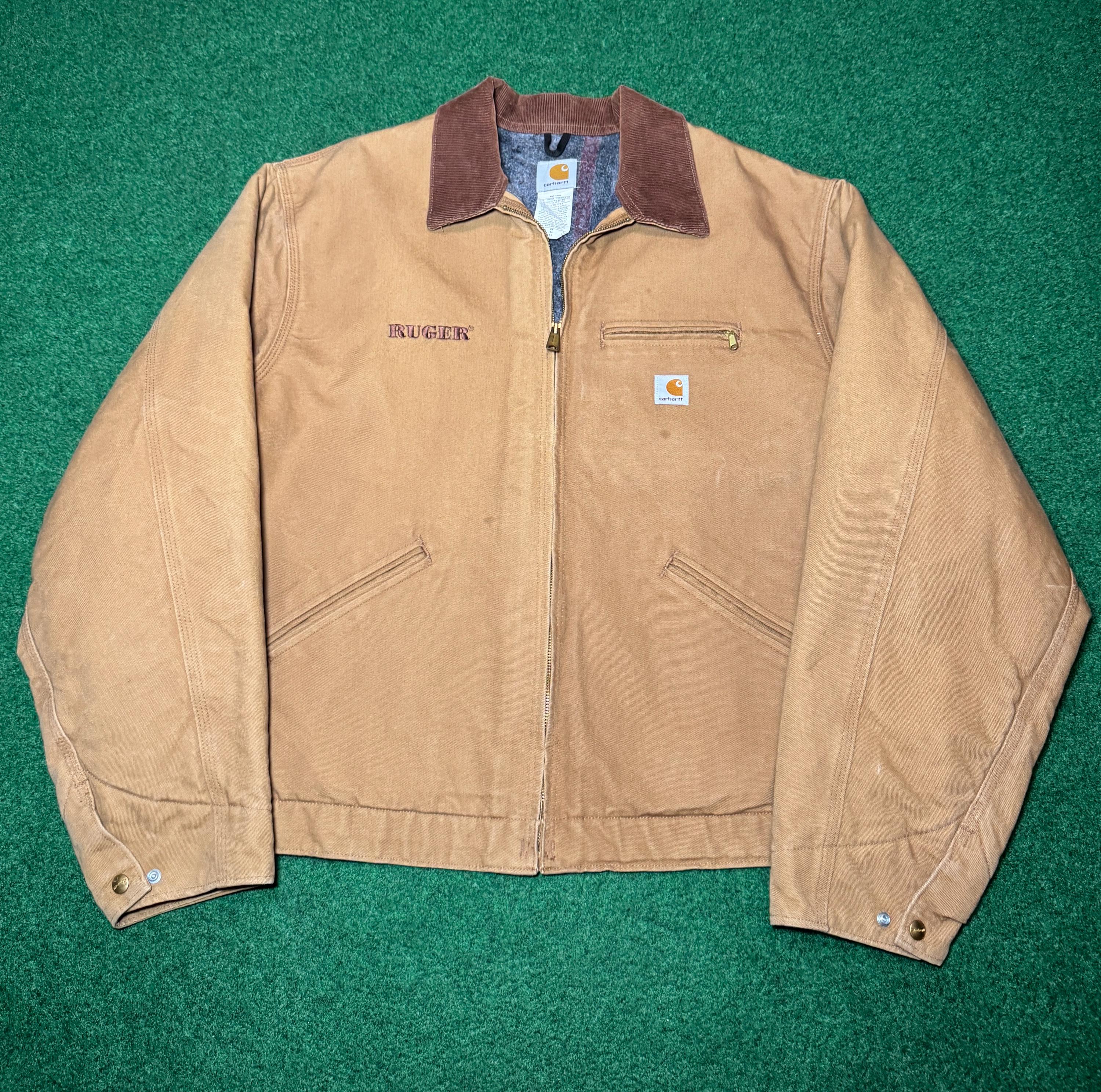 90s Carhartt Detroit Coat Jacket Flannel Blanket Lined XXL Tall