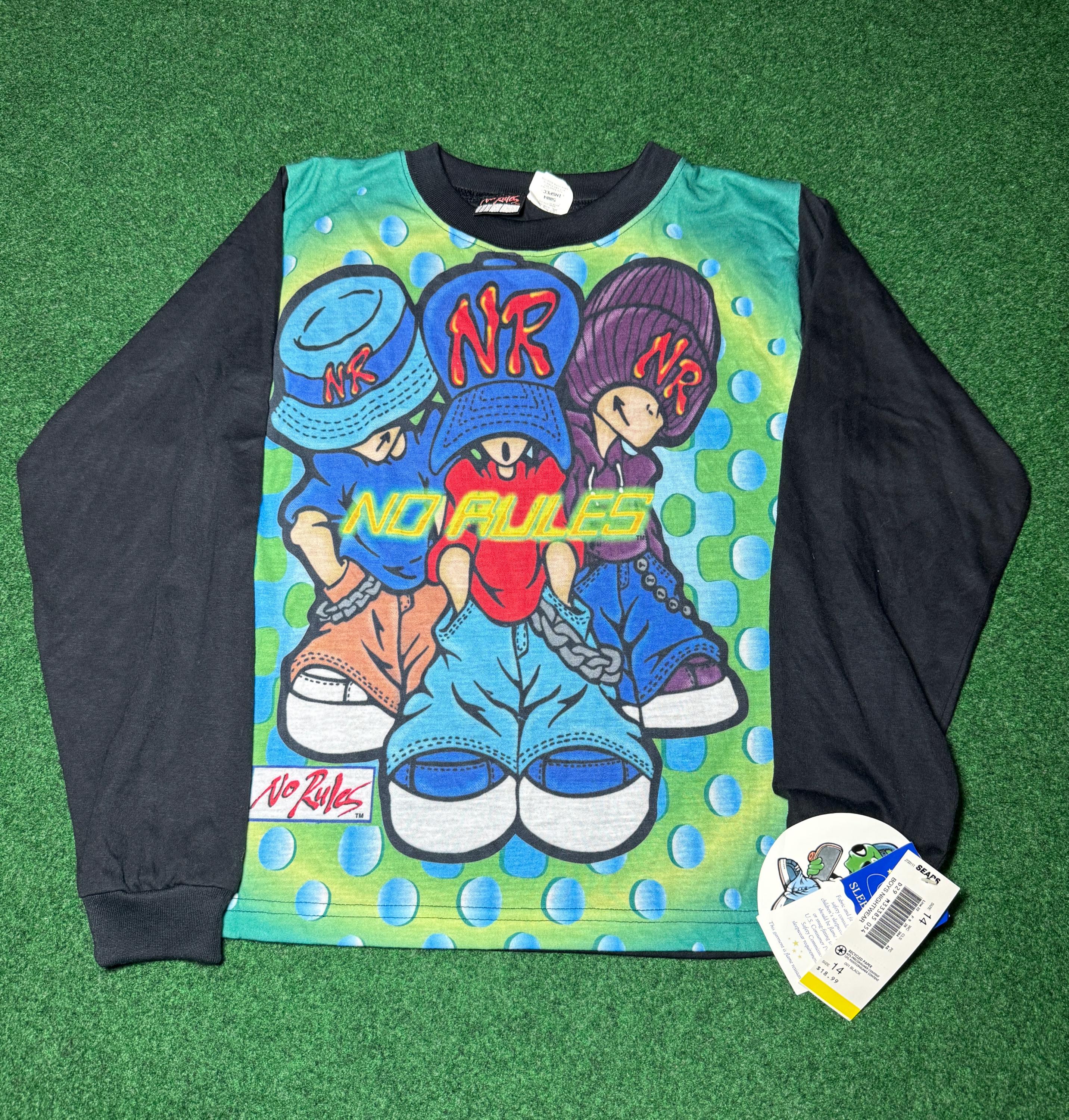 90s No Rules Skater T-shirt, Long Sleeve Kids Size 14 (NWT) - Etsy