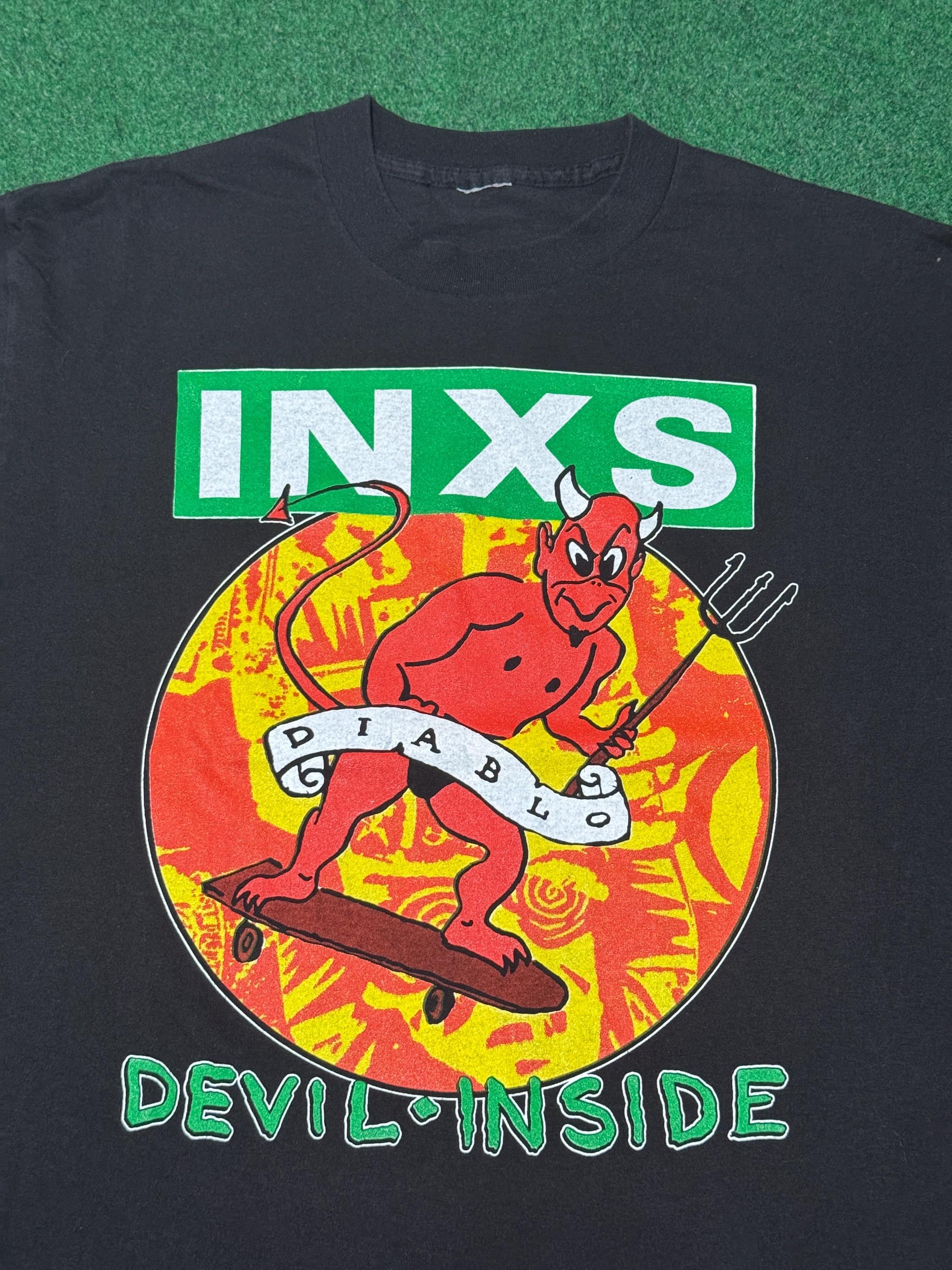 1988 80s INXS Devil Inside T-shirt Rare Band Tee Tour Diablo New