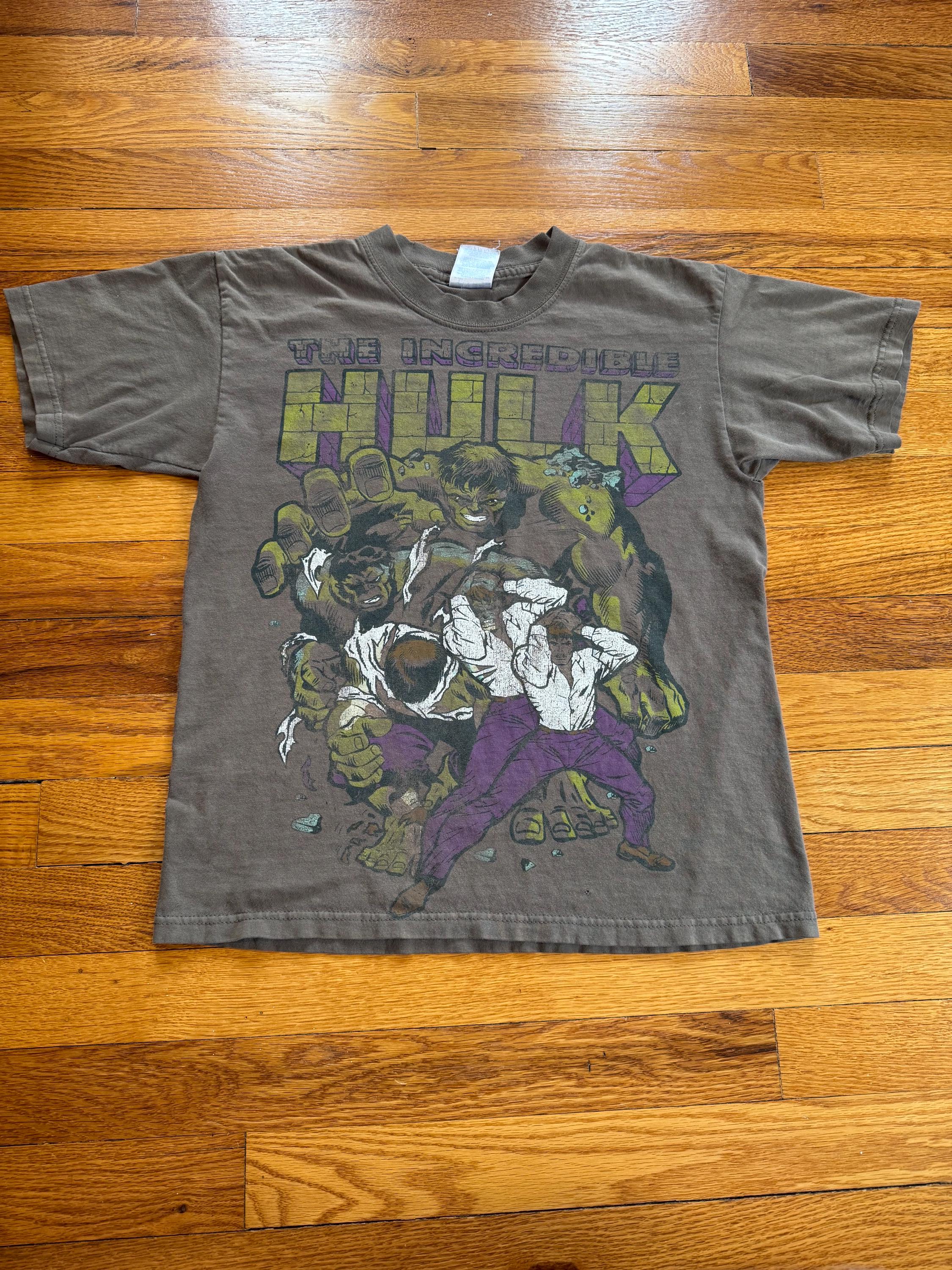 Vintage 90s Y2K the Incredible Hulk T-shirt, Marvel Comics Cartoon