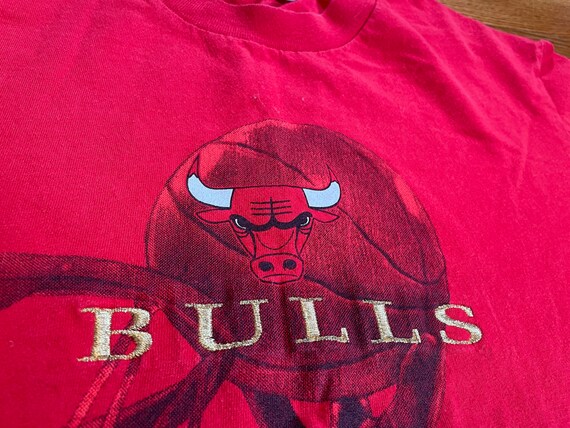 90s Chicago Bulls Nutmeg Mills embroidered t-shir… - image 3