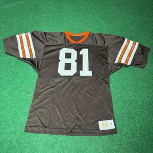 ヴィンテージ80年代クリーブランド・ブラウンズジャージ、ドーグパウンドフットボールオハイオNFLラッセル（XL）
