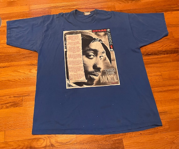 Insane Early 00s/late 90s Tupac Rare T-shirt Vintage XXL 2XL Blue  Distressed Urban Legendz Vol. 1 Thug Life Immortal 2pac Hip Hop Rap Tee 