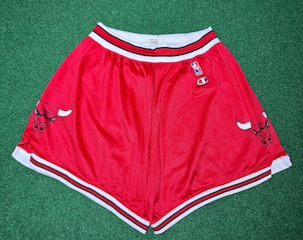 Pantalones cortos de baloncesto vintage de los Chicago Bulls de la era de Michael Jordan de los años 90, marca Champion XL (malla)