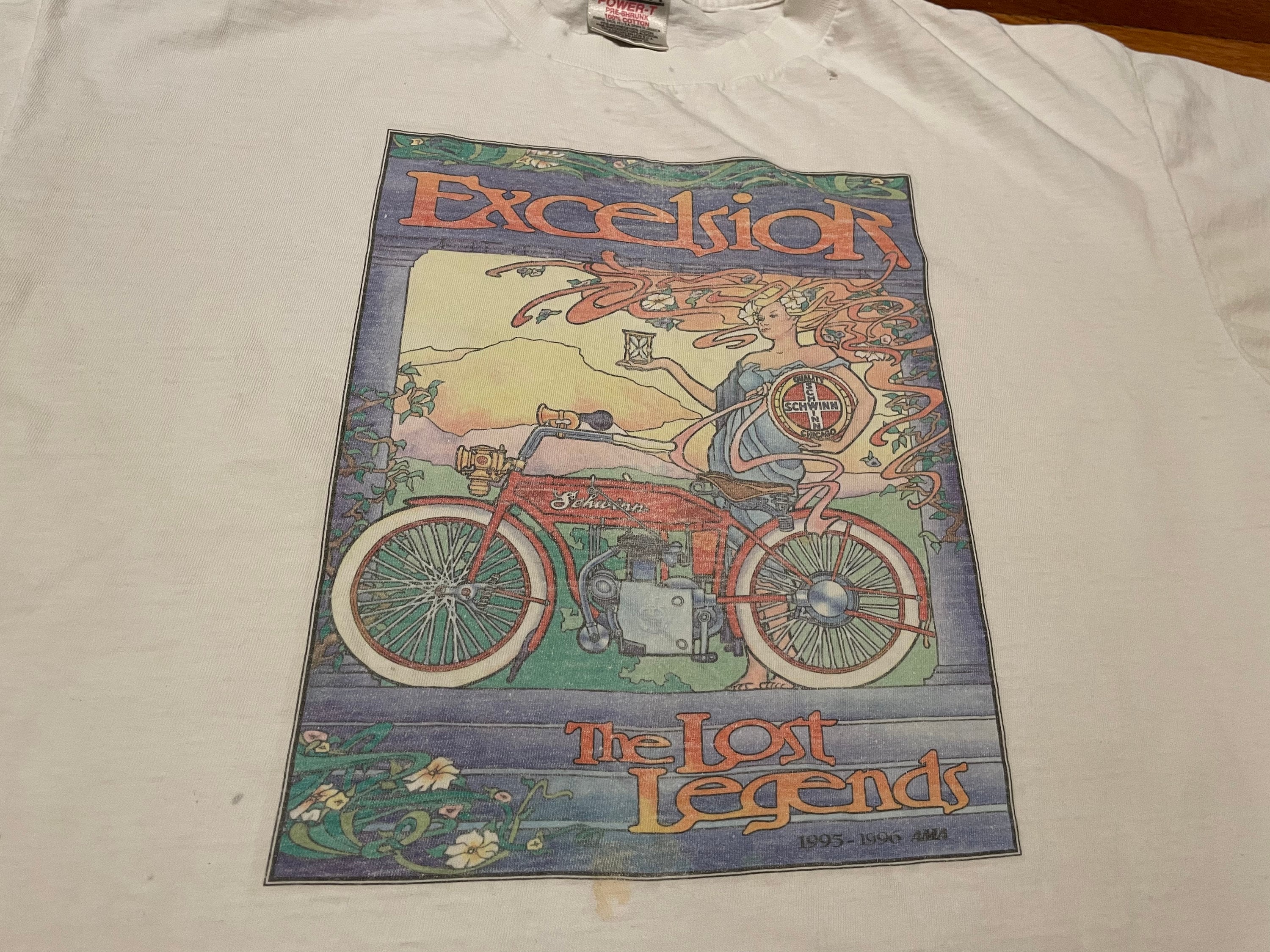 90年代ヴィンテージ シュウィン 自転車 Tシャツ：「エクセルシオール 