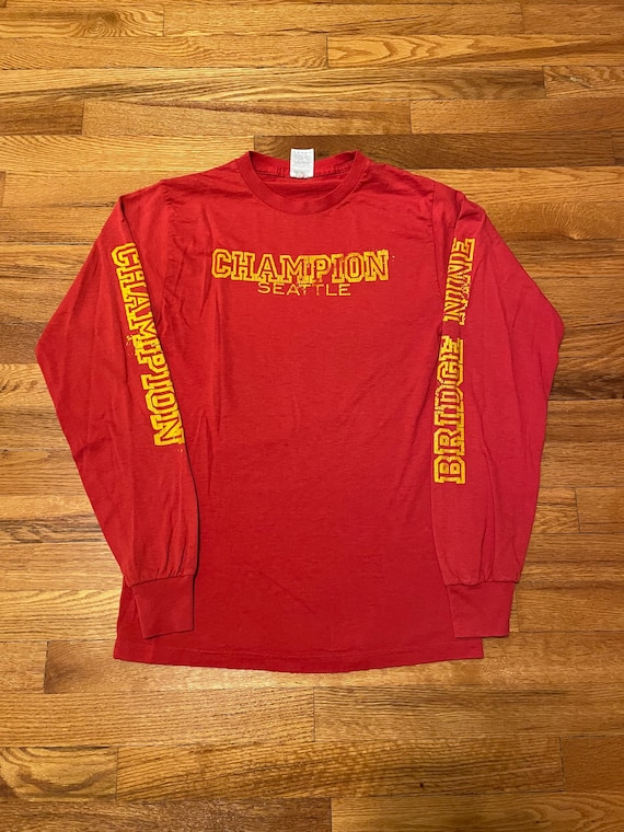 Champion Long Sleeve Shirt With Word Early Y2K Champion Seattle