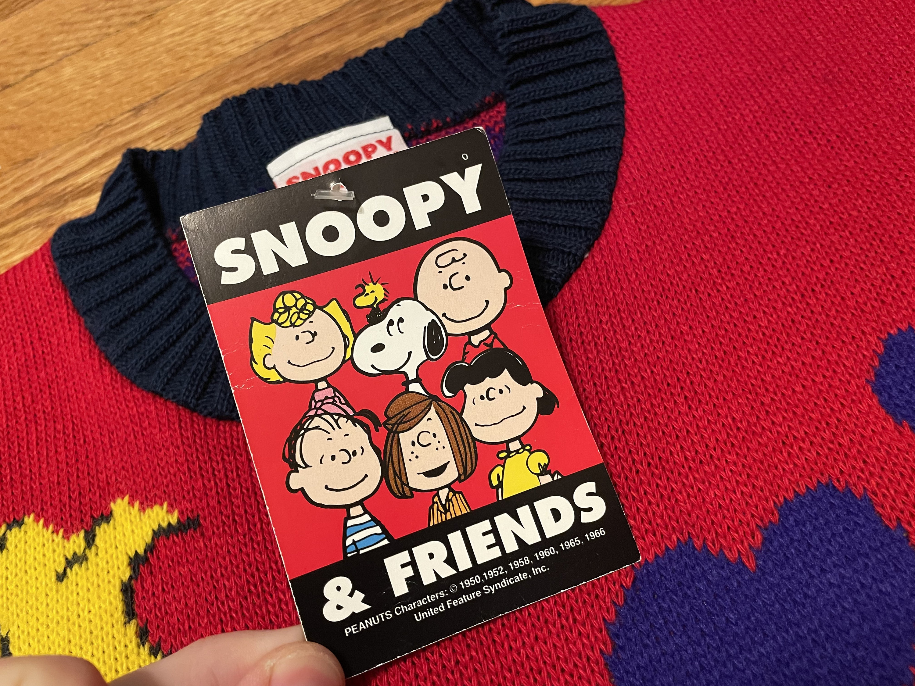 ■美品SNOOPY AND FRIENDSヴィンテージセーターウッドストック古着 Vintage Snoopy & Friends Sweater, 80s/90s Oversized Knit, New With