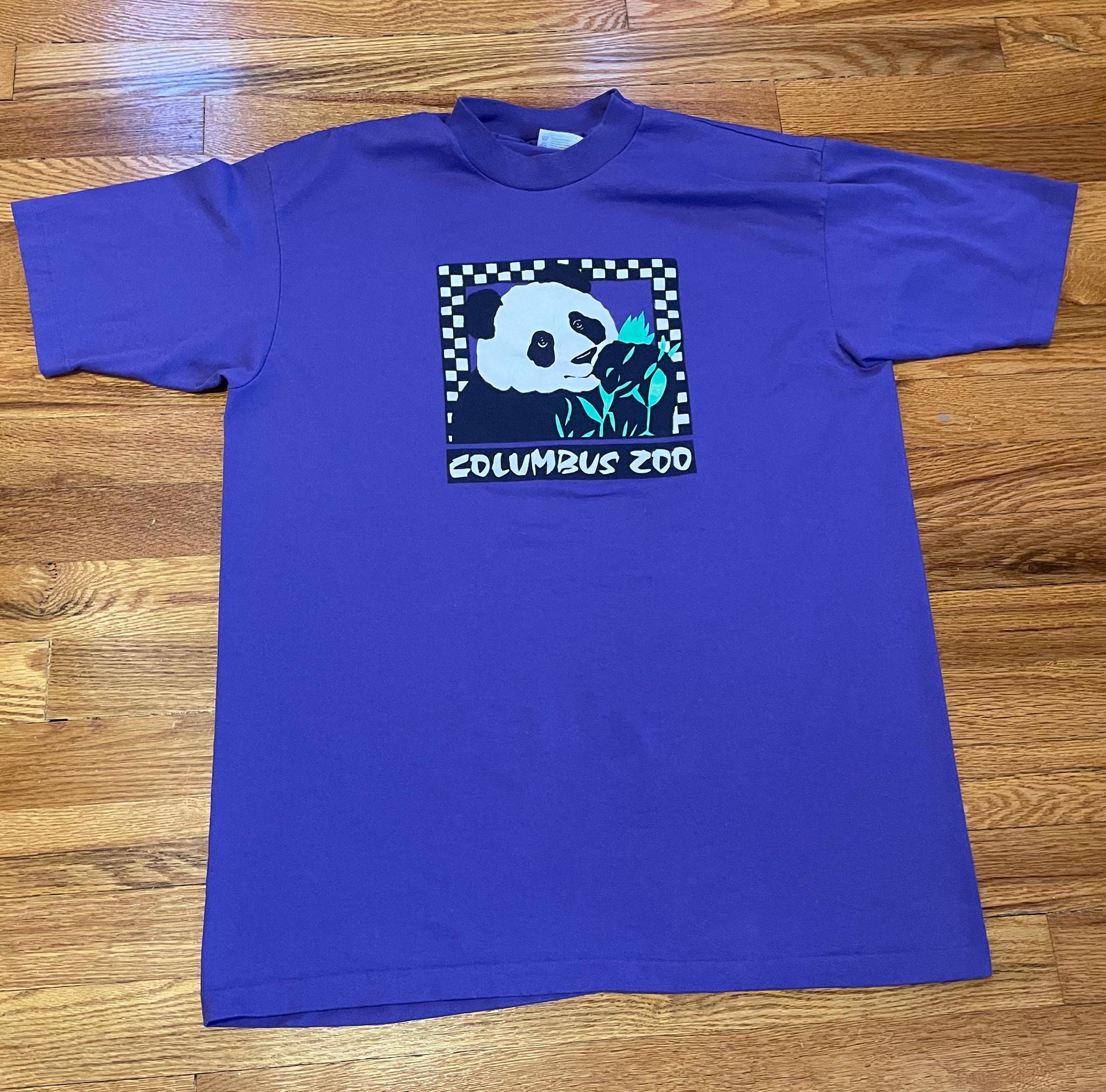 80s/90s Columbus Zoo Panda Vintage T-shirt Rare Purple Large
