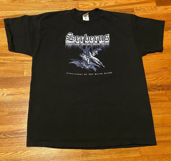 2001 Serberus Death Metal T-Shirt, Black Throne XL, Deadstock