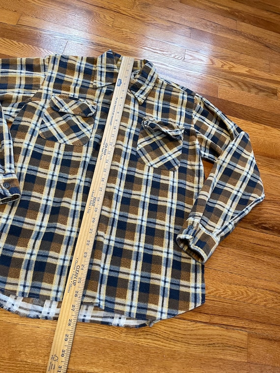 60s distressed button up flannel shirt rare vinta… - image 7