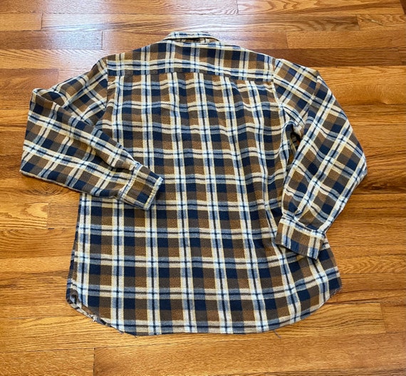 60s distressed button up flannel shirt rare vinta… - image 5