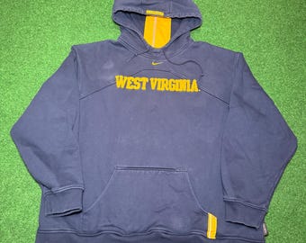 Vintage 90s Nike West Virginia Mountaineers Hoodie, College Sweatshirt (XXL)