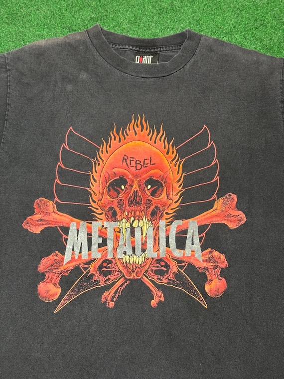 RARE 90s Metallica Pushead Vintage T-shirt Ozzfest Tour Medium