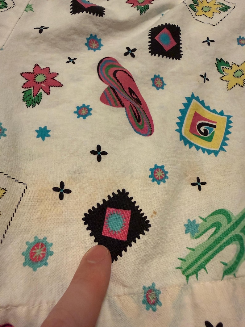 Aztec Pops Vintage 90s Wacky Aztec Pop Art Shorts, Cactus Gitano, Size Small ...