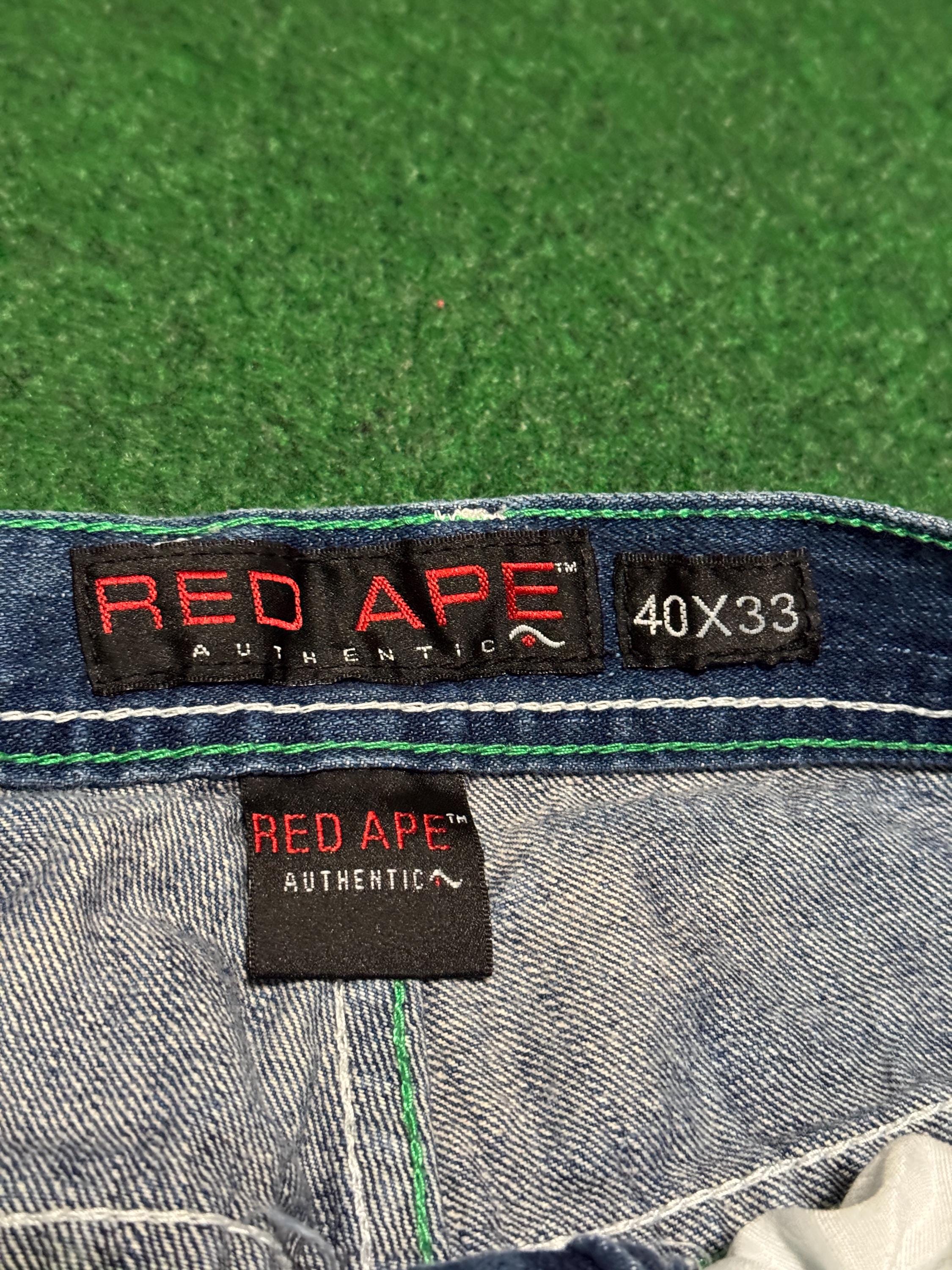 Y2K Red Ape Baggy Jeans, Size 38x32 - Etsy