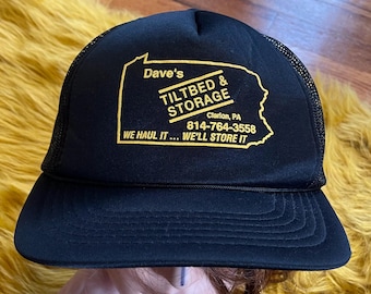 Vintage jaren 80-truckerhoed: Dave's Tiltbed & Storage, Clarion PA