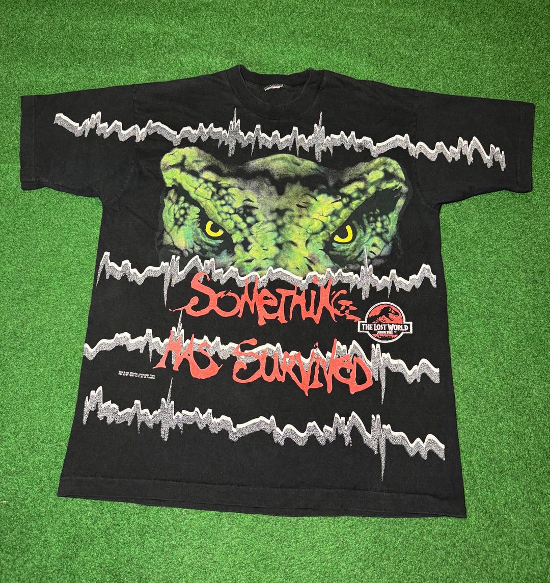 Vintage 1997 Jurassic Park Lost World All Over Print T-shirt (XL
