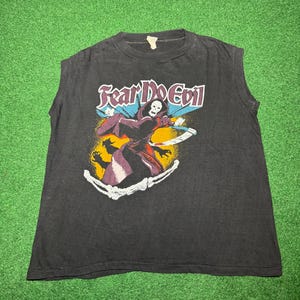 Camiseta vintage Fear No Evil Grim Reaper Heavy Metal dos anos 70, Dio Metallica Satan