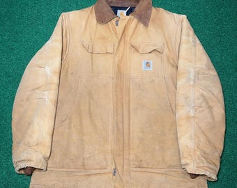 Carhartt Detroit Jacket Coat Vintage Duck Workwear Collared Full