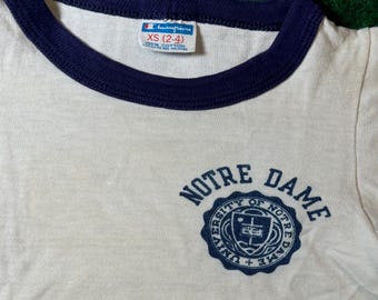70s Notre Dame Fighting Irish Champion T-shirt Rare Vintage Ringer