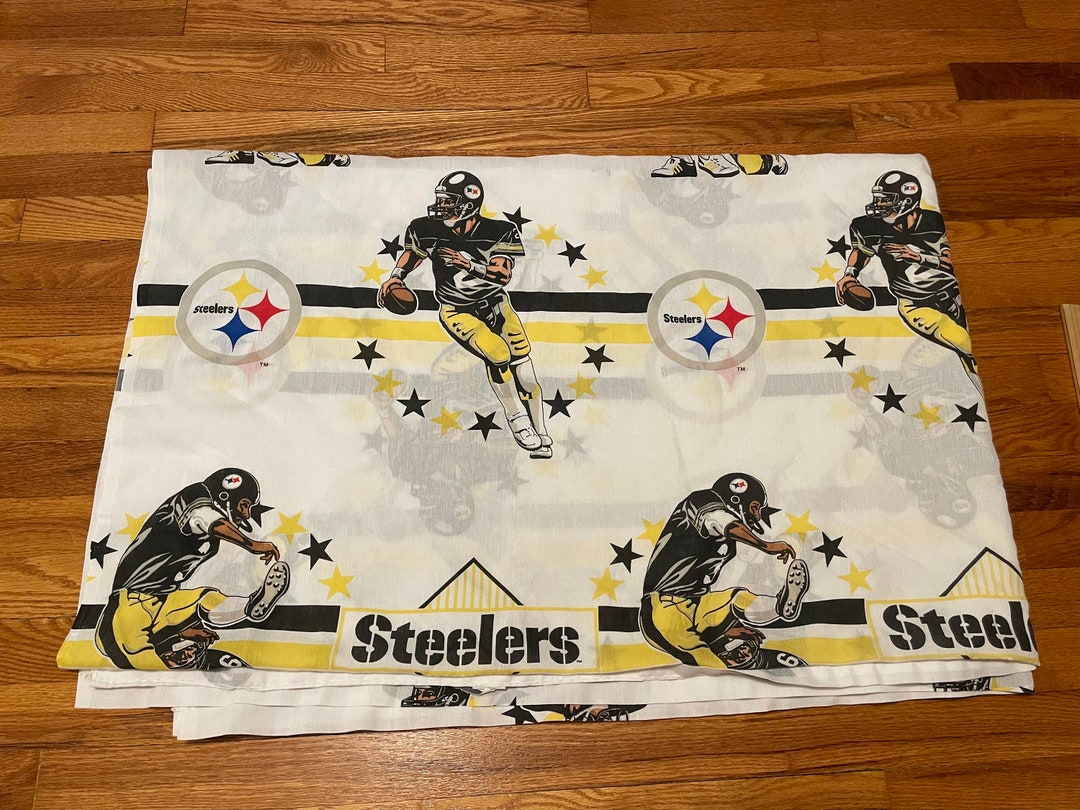 80s Pittsburgh Steelers Vintage Flat Sheet Twin Size Bedding Etsy