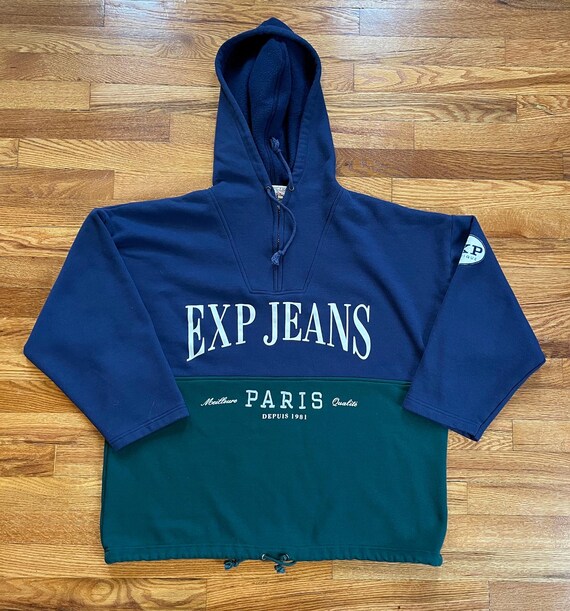 90s Express EXP Jeans Colorblock Oversized Hoodie