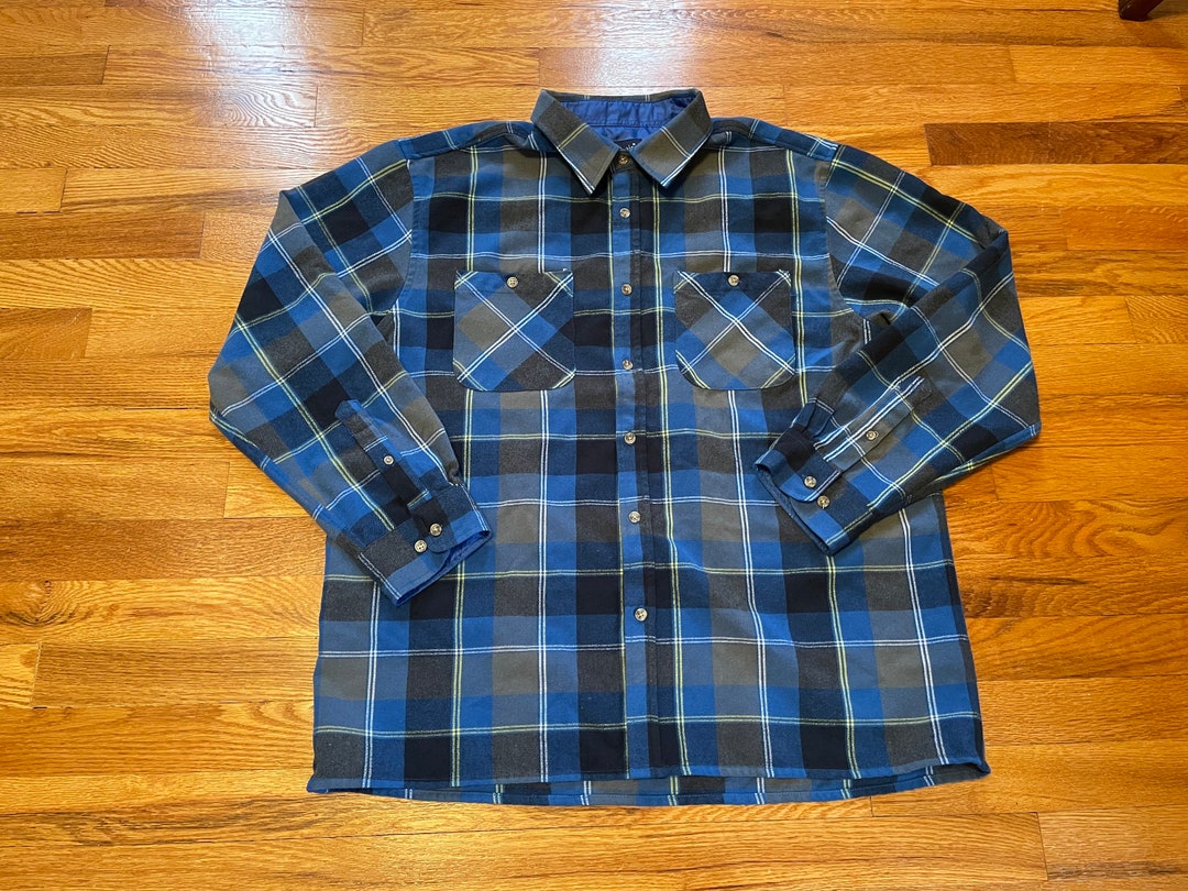 Timeless 60s John Blair Flannel Plaid Button up Shirt Old School 70s ...