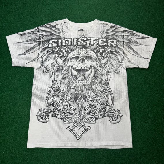 【SATIIIZ】Fab YSP Over T-Shirt INSANE Y2K Sinister All Over Print Skull T-shirt Ghetto Ugly