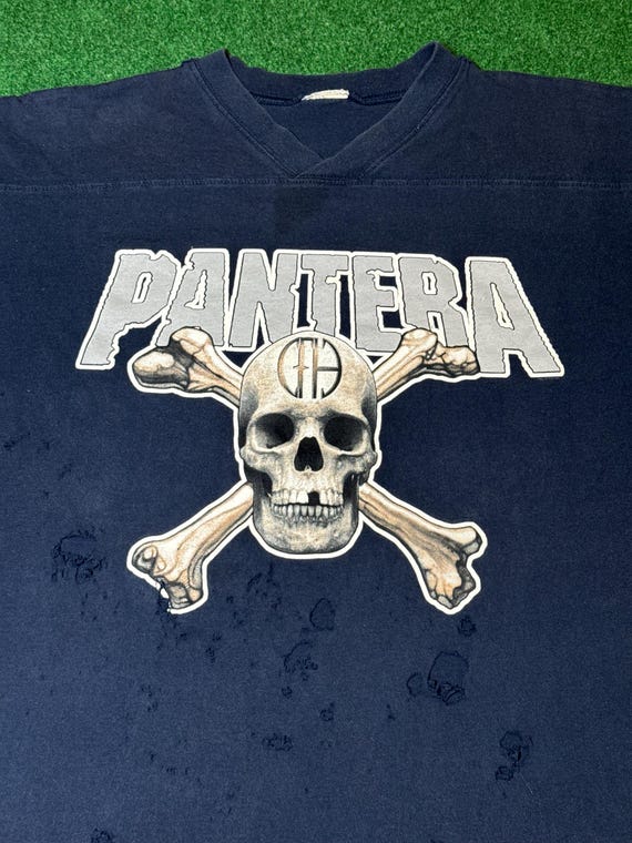 トップス 90s PANTERA skull logo hockey tee 90s PANTERA skull logo hockey tee