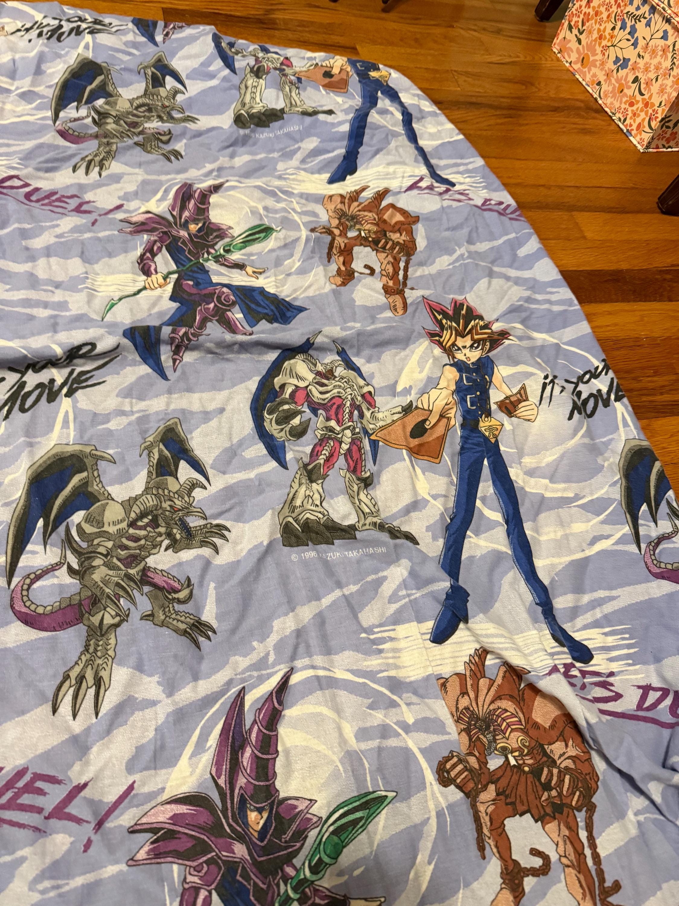 1996 90s Yugioh Fitted Sheets Rare Vintage Bedding Fabric Anime Yu