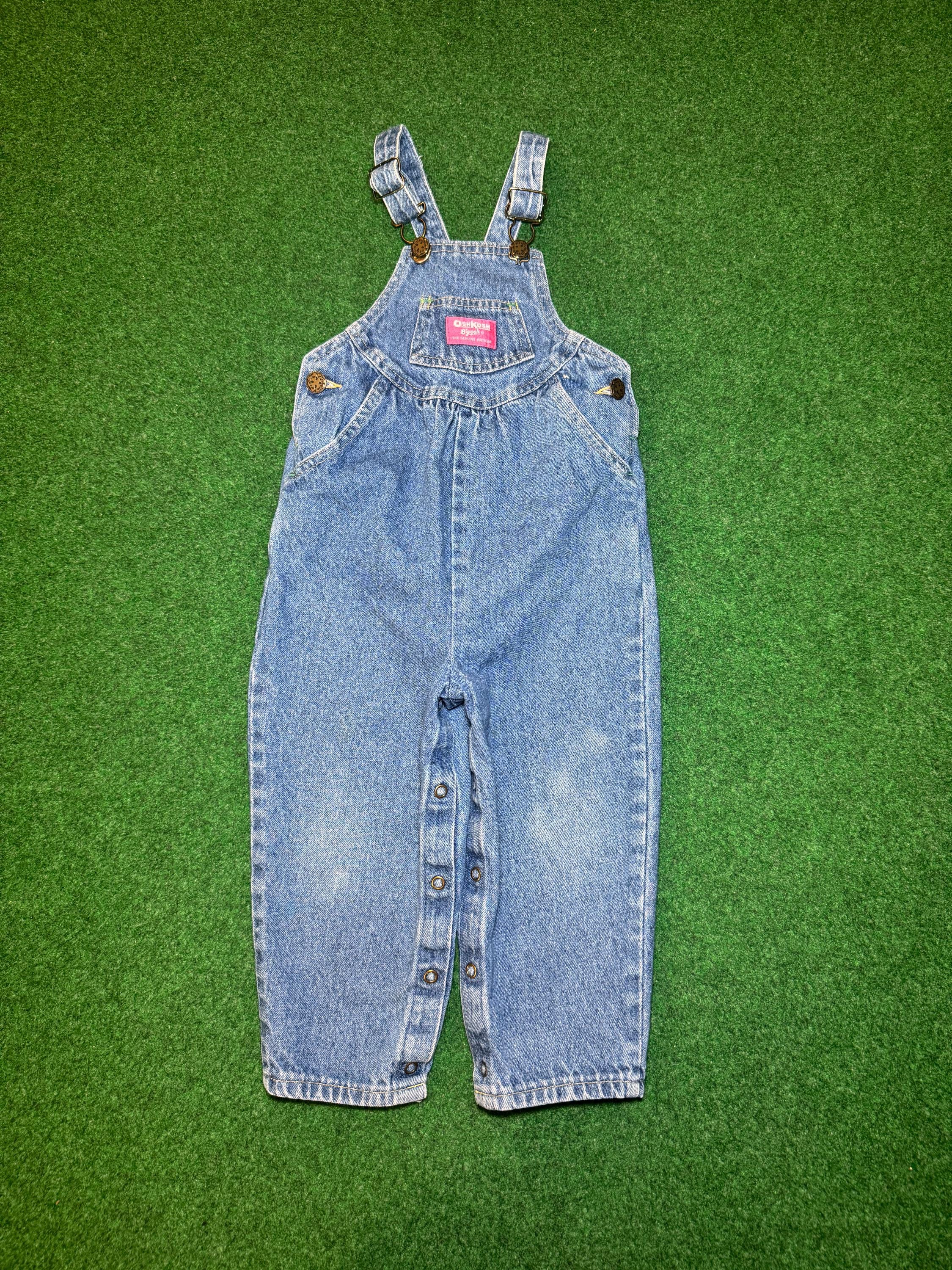 vintage oshkosh アヒル　オーバーオール　3T vintage OSHKOSH B'Gosh Sz 3T Overalls Red White Stripe Made