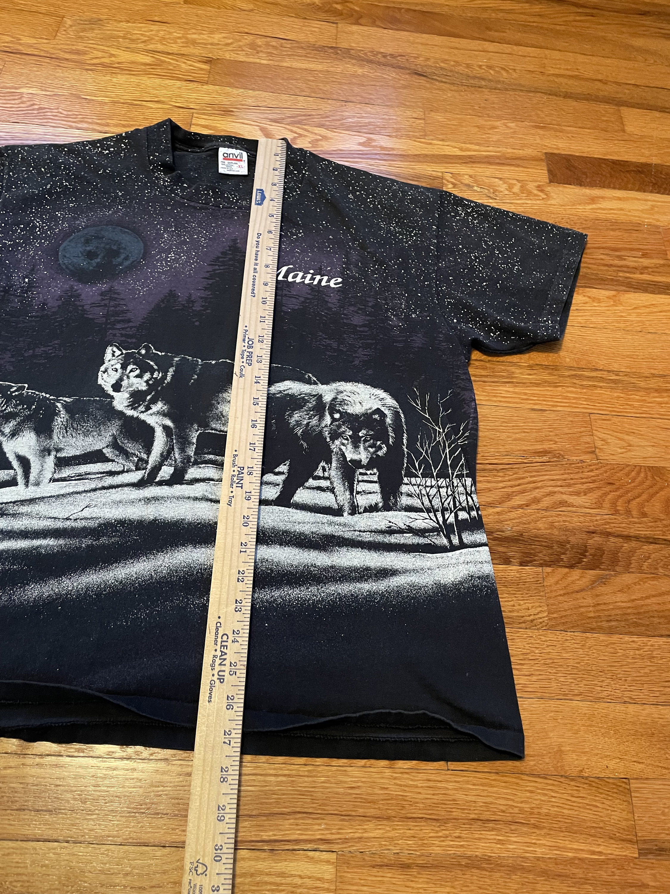 90年代 オールオーバープリント ウルフTシャツ レア ムーン メイン XL 