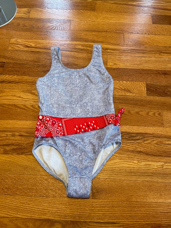 90s denim western bandana swimsuit bathing suit bikin… - Gem