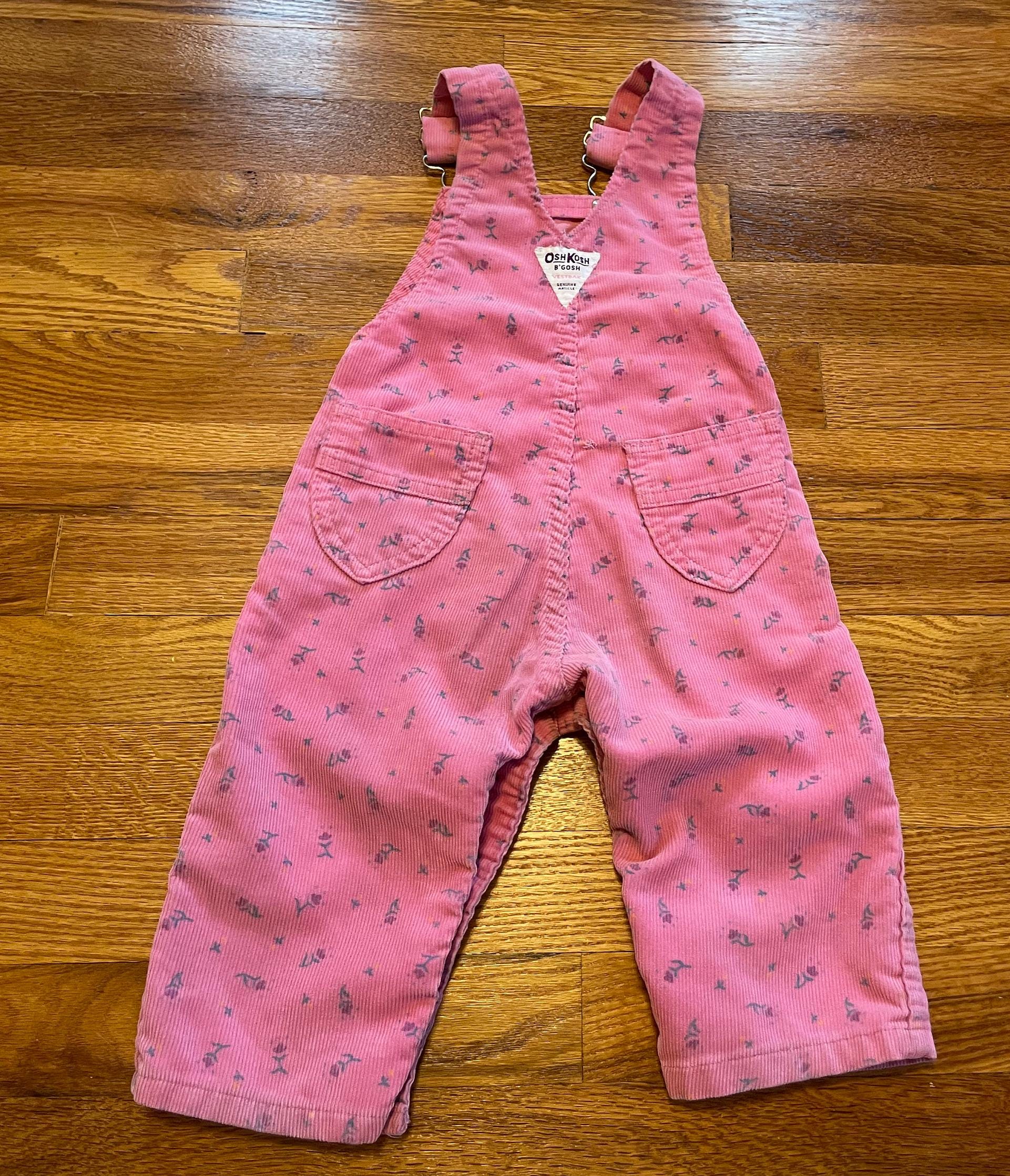 Incredible 90s Oshkosh B'gosh Pink Floral Overalls Romper