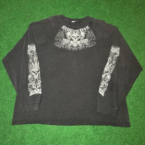 Y2K Affliction Tapout style T-shirt long sleeve biker for life skulls XXXL 3XL